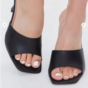 Faux Leather Stiletto Heels (Wide)